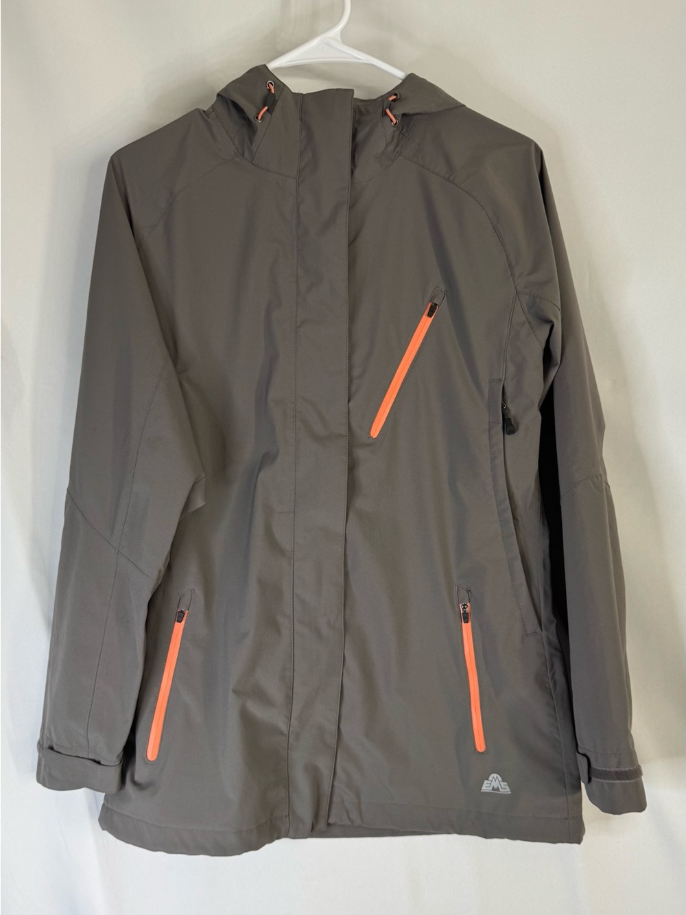 Recco Charcoal Hooded Ski Jacket with Orange Trim - Picture 2 of 12